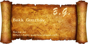 Bekk Gusztáv névjegykártya