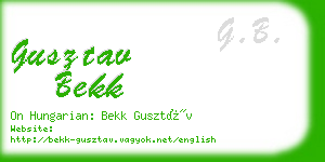 gusztav bekk business card